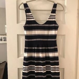 J.Crew XS Villa Nautical Stripe Navy Dress